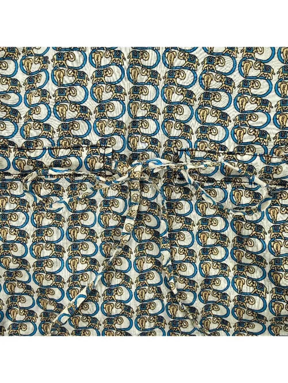 Tory Burch Top Womens 6 Beige Tunic Elephant Print Long Sleeve Blouse Shirt